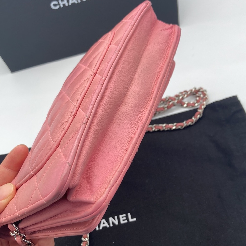 CHANEL CC SILVER HARDWARE LIGHT PINK QUILTED WOC BAG WITH DUST BAG - Picture 9 of 17